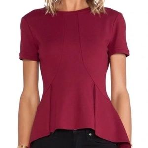 BCBGMaxAzria short sleeve peplum top